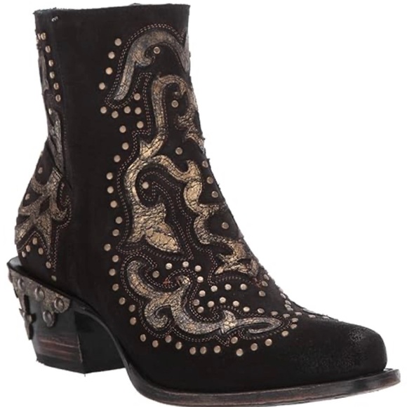 Corral Shoes - Corral Black and Gold Ankle Boots